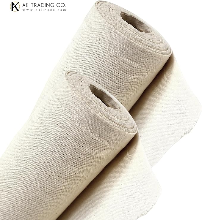 AK Trading 63" Wide Unprimed Cotton Canvas Fabric 7oz Natural Duck Cloth, x 1 Yard