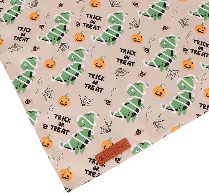 ADOGGYGO Halloween Dog Bandanas, Ghost Pumpkin Dinosaur Pet Scarf, Multi Size, Halloween Bandanas Costumes for Small Dogs (Small)