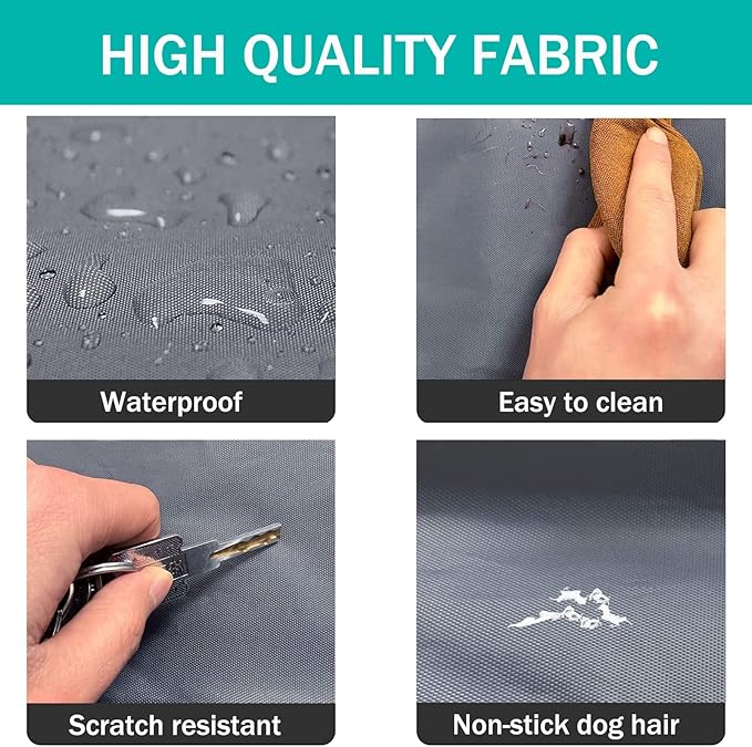 Dalema Dog Bed Cover,Waterproof Tough Plastic DIY Pet Bed Cover,Non Stick Hair Easy to Clean Rectangular Fillable Dog Bed Covers with Zipper(Dark Grey,30" L x 20" W x 4" Th,Cover Only)