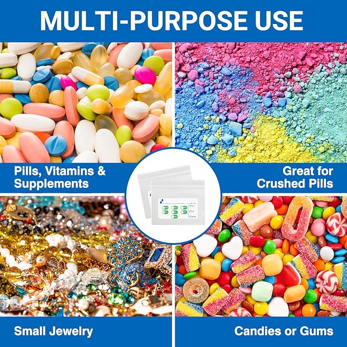 Pill Bags 500 Count - 3"X2.75" 3 Mil Small Ziplock Bags for Pills – BPA-Free Pill Pouches for Medicine, Pill Pack Storage & Medicine Pouch - Easy Label Pill Bags for Travel, Reusable Medicine Bags