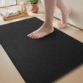 MontVoo Bath Mat Rug-Ultra Thin Non Slip Bath Mats for Bathroom Mat Quick Dry, Rubber Backing Washable Bathroom Rugs Fit Under Door, Absorbent Bath Rugs for Floor,17"x24",Black