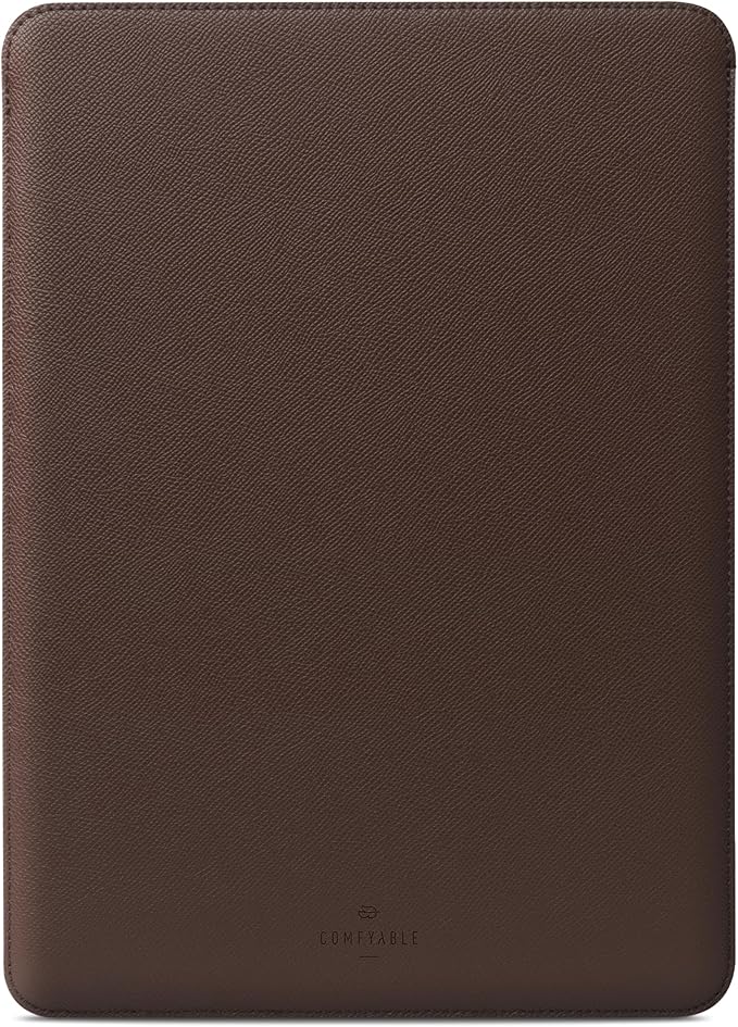 Comfyable Laptop Sleeve 14 Inch Precisely Compatible with MacBook Pro M5 M4 M3 M2 M1 Pro/Max 2025, Faux Leather Cover Case 14 in, Coffee