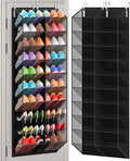 UVIAHOMI 30 Pairs Over the Door Shoe Organizer, Breathable Mesh Pocket Hanging Shoe Storage for Closet, 10-Tier Door Shoes Rack, Handing Shoes Holder Fit All the Family's Sneakers, Boots, Heels, Black