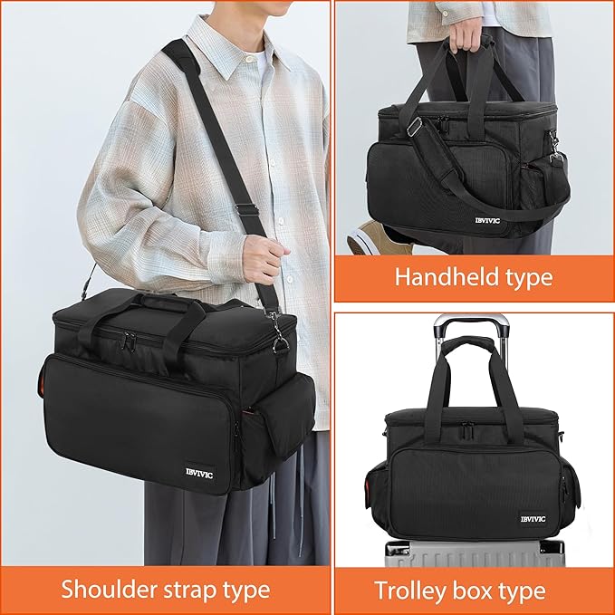 IBVIVIC DJ Cable File Bag With Adjustable Dividers, Dj Gig Bag for Cables, Cords, DJ Gear, Sound Instrument and Accessories, Cable Organizer Bag 16L x 11W x 12H inch