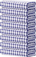 Kitinjoy Cotton 8 Pack Terry Kitchen Towels, 16 x 25 Inches Super Soft and Absorbent Dish Towels, Quick Drying Hand Towels for Kitchen Drying, Blue