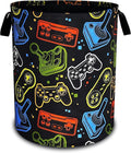 Game Consoles Laundry Basket Funny Colorful Oxford Cloth Laundry Hamper With Handle Foldable Portable Clothes Storage Basket 18.9 X 16.5 Inch Storage Bag For Laundry Room/Bathroom/Bedroom/Dormitories