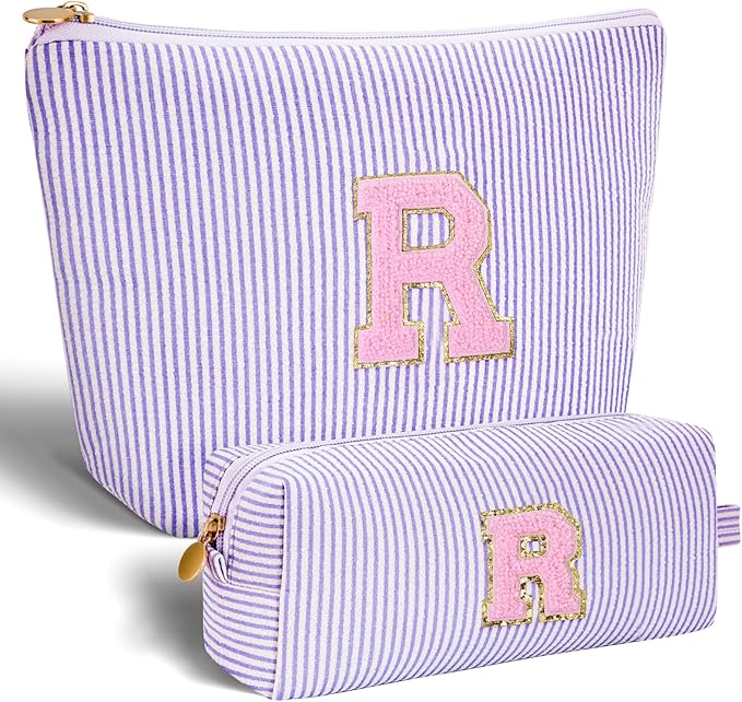 Btffitting Personalized Anniversary Wife's Birthday Gifts,Mothers Day Gifts for Women,Wife Gifts from Husband,Cool Birthday Gifts for Wife,Makeup Bag Set Cosmetic Bag for Teen Girls - Lavender,R