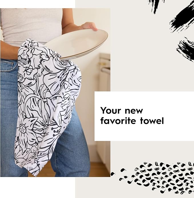 GEOMETRY Spring Kitchen Towels - Double Sided, Quick Dry Microfiber Cloth - Spring & Summer Dish Towels for Kitchen Drying - Premium Quick Dry Towel - Bubbling, 18" x 30" - 1-Pack