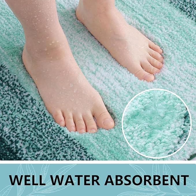 Arotive Microfiber Bathroom Rugs, Shaggy Soft and Absorbent Bath Rug, Non-Slip, Thick Plush Machine Washable Dry Bath Mats for Bathroom, Tub and Shower, 44x24, Dark Green, Rectangular