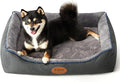Tidore Orthopedic Dog Beds for Medium Dogs, Durable Egg Crate Foam Sofa Dog Bed wit Washable Removable Cover,Waterproof Lining,Pet Bed for Large Dogs (Dark Grey-Velvet, 26.4" L x 21.7" W x 6.2" Th)
