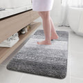 Arotive Microfiber Bathroom Rugs, Shaggy Soft and Absorbent Bath Rug, Non-Slip, Thick Plush Machine Washable Dry Bath Mats for Bathroom, Tub and Shower, 47x24, Grey, Rectangular