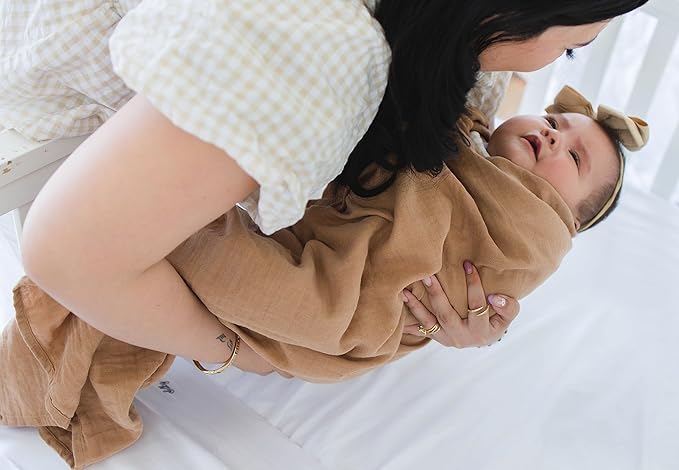 Leyl&Ari Muslin Swaddle Baby Blanket | 100% Organic Cotton Receiving Wrap (Sun & Arch Set)