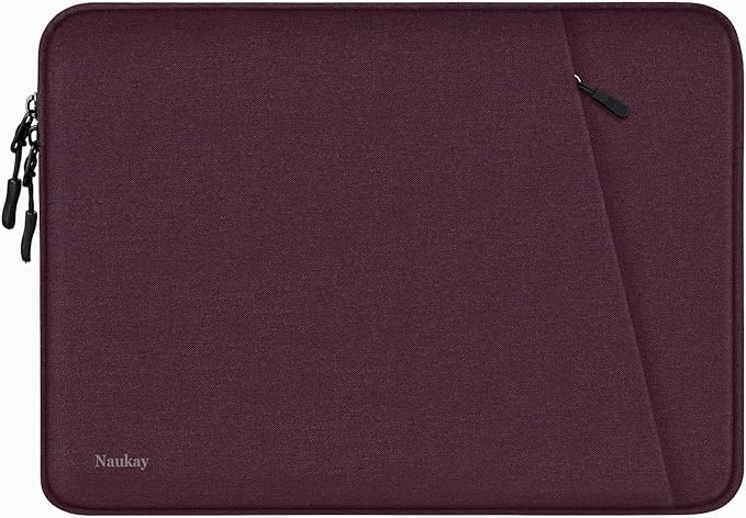 15.6 inch Laptop Sleeve, Shockproof Protective Computer Sleeve Cover with Accessories Pocket, Water Resistant Traveling Carrying Laptop Bag Compatible for MacBook Dell HP Acer Lenovo, Magenta