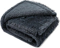 Waterproof Pets Blankets for Dogs 57x40in Calming Cat Blanket for Bed Couch Sofa Cover Protector Washable Long Faux Fur Pet Throw Blanket for Puppy Reversible Furniture Protection Mats (Gray,M)