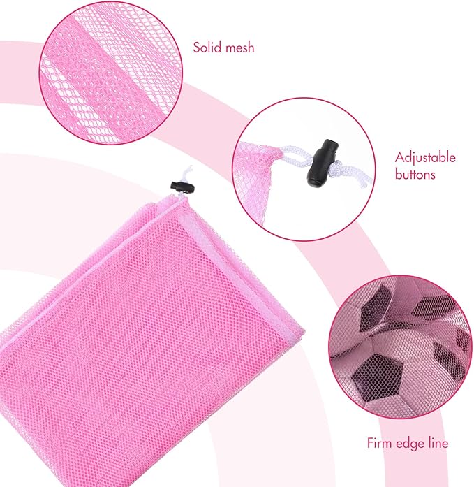Berlune 30 Pack Large Mesh Laundry Bags, 24 x 36 Inch Bulk Wash Set with Drawstring for Commercial Use, Dorms, Vacation Rentals, Laundromats, Apartments & Facilities(Pink)
