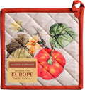 Maison d' Hermine Pot Holders 100% Cotton Heat Resistant Potholders 8" x 8" Hot Pads with Loop for Thanksgiving Christmas Decorations BBQ Cooking Baking Handling Hot Pans (Pack of 1, Potiron)