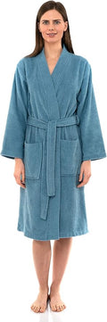 TowelSelections Womens Robe Cotton Kimono Bathrobe for Women Knee Length Terry Cloth Towel Robes for Women XS to 4X