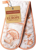 Maison d' Hermine Double Oven Mitt (7" x 35") 100% Cotton Heat Resistant BBQ Cooking Gloves with Loop for Thanksgiving Christmas Decorations Baking Cooking Barbeque Handling Hot Pan (Giving Thanks)