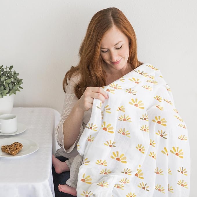 SwaddleDesigns Cotton Muslin Swaddle Blanket, Receiving Blanket for Baby Boys & Girls, Best Registry Gift, 46x46 inches, Butterum