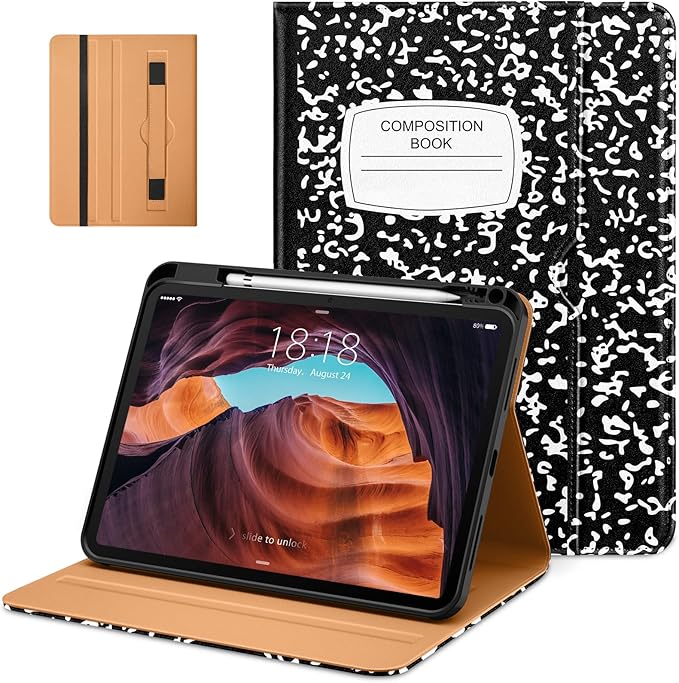 DTTO for iPad (A16) 11th Generation Case 11 Inch 2025, iPad 10th Generation Case 10.9 Inch 2022, Premium Leather Business Folio Stand Cover with Pencil Holder - Auto Wake/Sleep, Book