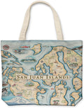 Xplorer Maps Canvas Tote Bag with Handles, Cloth Grocery Shopping Bag, Reusable & Eco-friendly Bag, 100% Cotton, Washable