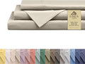 Linen Home 100% Cotton Percale Sheets King Size, Light Taupe, Deep Pocket, 4 Pieces Set - 1 Flat, 1 Deep Pocket Fitted Sheet and 2 Pillowcases, Crisp Cool and Strong Bed Linen