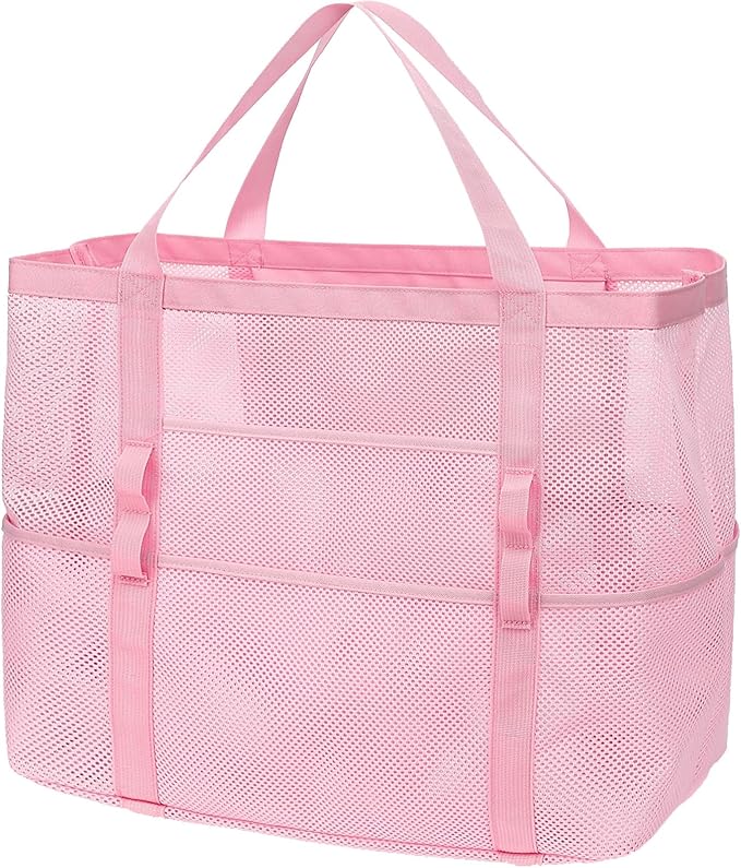 GYEUKHAM Mesh Beach Bag - Large Beach Tote Bag with Multiple Pockets for Family Beach Bag for Toys & Vacation Essentials
