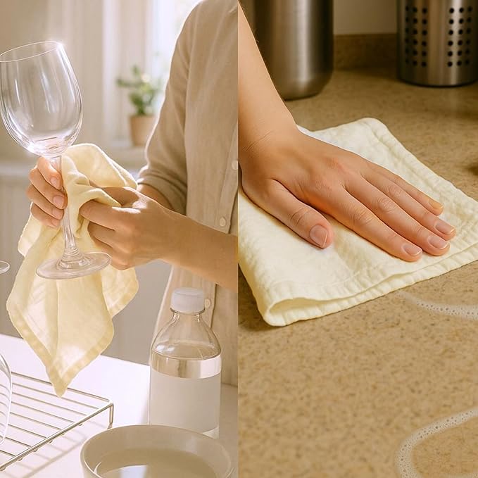 Flour Sack Towels | Tea Towel for Crafts| Kitchen Dish Cotton Blank Towel for Embroidery| Baking Bread Proofing Linen Cover| Thick Absorbent Quick Dry| 3 Pack 28"x28" Natural