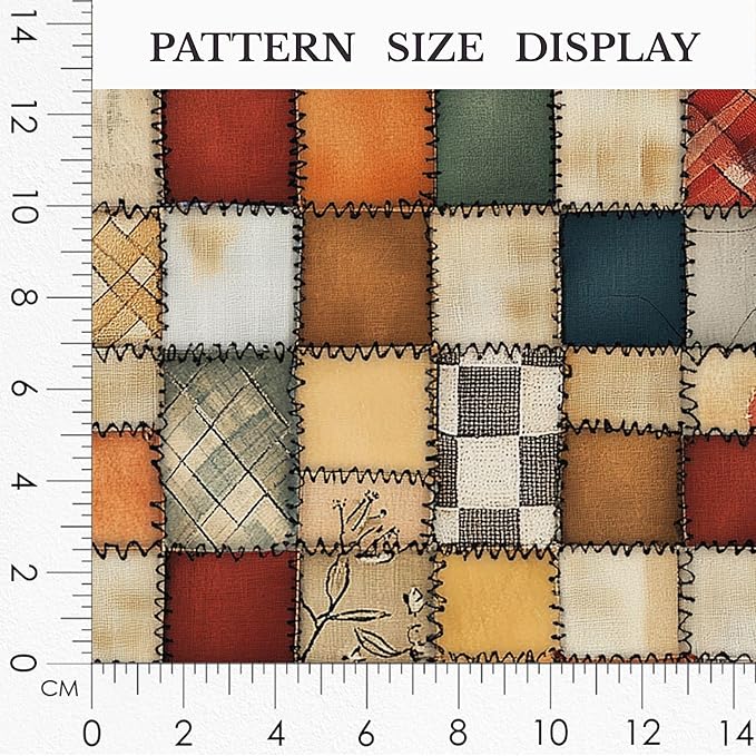 Vintage Patchwork Quilting Fabric Panel – 100% Cotton, 140 GSM, Pre-Cut 61 x 36.6 Inches – Premium Sewing Fabric for Quilts, Pillows, Bags, Baby Items & Crafts – Made in Turkey