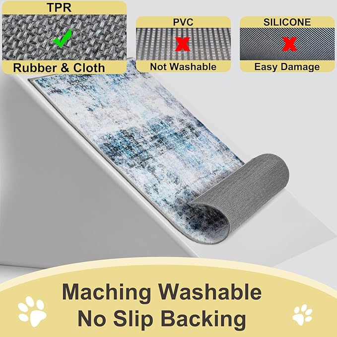 COMSLE Door Mat, Front Door Mat Indoor for Entrance Faux Wool Absorbent Non Slip Modern Throw Rug for Entryway Hallway Muddy Paws - Pet Friendly, 24x48 Inches, Machine Washable