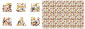 Cotton Fabric Panel – Single Continuous Patchwork Gnome Sewing Panel with 6 Printed Squares (9.8” x 9.8”), Bonus Patchwork Area 29.5” x 19.7” – 100% Cotton Satin Fabric for Quilting & Sewing Projects