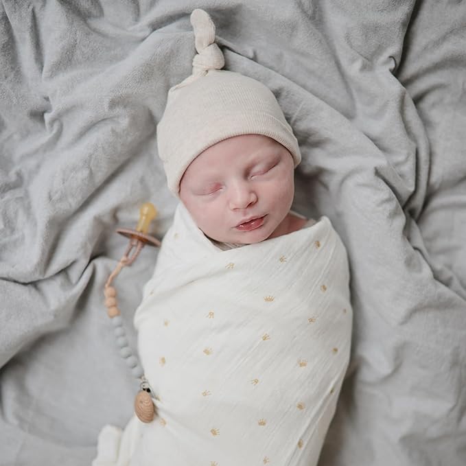 mushie Muslin Baby Swaddle Blanket | 100% Organic Cotton (Sun)