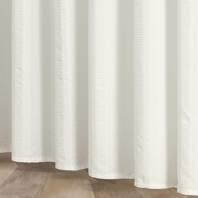 Aiyufeng Cream Long Fabric Shower Curtain 72x78 inches Long, Hotel Quality, Washable, Water Repellent, Soft Blue Spa Bathroom Curtains with 12 Button Holes, 72x78 in