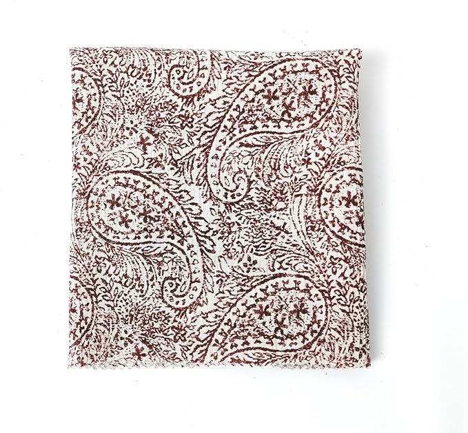 Linen Rayon Blend Fabric by The Linen Lab – Lightweight, Soft, Pre-Washed Material for Sewing, Clothing, Crafts & DIY (1 Yard pre Cut, Paisley Brown with Subtle Wrinkle Effect)