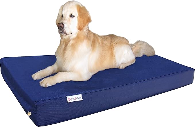 Dogbed4less Orthopedic Dog Bed with Memory Foam for Pet, Waterproof Liner with Durable Nylon Blue or Brown External Cover, 7 Sizes. (Ballistic in Blue, Extra Extra Large 55" Length X 37" Width)
