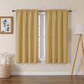 Lecloud Bessie Gold Curtains 54 Inch Length 2 Panels Set, Light Filtering Curtains Faux Linen Textured Drapes for Bedroom Living Room, Soft Airy Rod Pocket Window Treatments, Each 30 W x 54 L