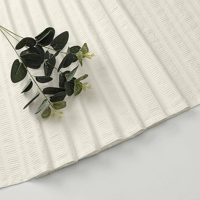 Aiyufeng Cream Stall Fabric Shower Curtain - Soft & Lightweight Small Shower Curtain with Texture for Narrow Stall Size, Machine Washable - 36x72, Cream