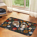 Flower Berries Dog Food Mat Absorbent Bowl Mats No Stains Quick Dry Waterproof Pet Cat Placemats for Food and Water, 30x45cm