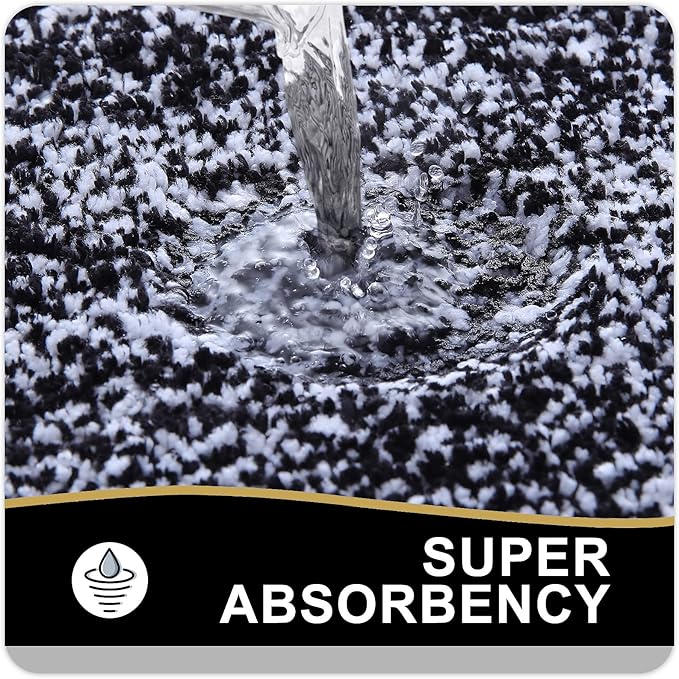 OLANLY Bathroom Rugs 44x24, Extra Soft and Absorbent Microfiber Bath Mat, Non-Slip, Machine Washable, Quick Dry Shaggy Bath Carpet, Suitable for Bathroom Floor, Tub, Shower (Runner, Black)