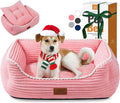 Zerbuger Orthopedic Dog Bed for Large Dogs,Dog Sofa Beds Supportive Foam Pet Couch Bed with Removable Washable Mat and Nonskid Bottom (Large, Pink)