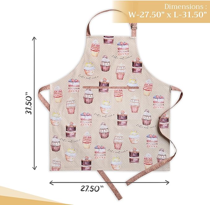Maison d' Hermine 100% Cotton Apron for women with Pocket Kitchen Chef Apron for Men Cooking Gardening Server Waitress