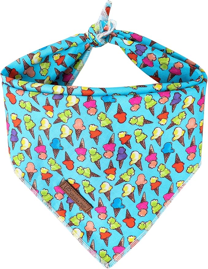 UP URARA PUP Summer Dog Bandana, Hawaii Bandana for Small Medium Dog, Cute Blue Puppy Bandana, Cotton Adorable Pet Triangle Bid Scarf Kerchief for Girl Boy Dogs or Cats