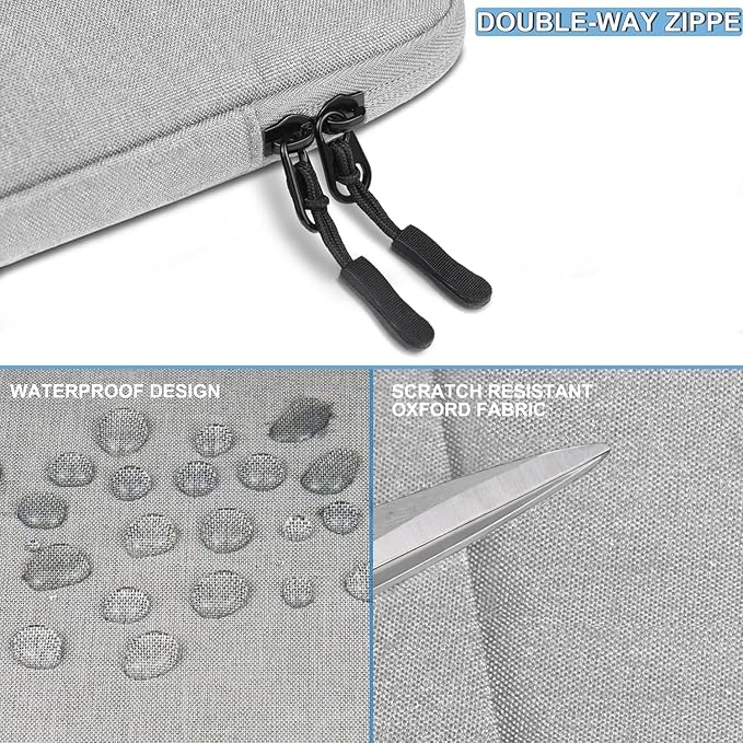 Laptop Case 14 inch, Shockproof Protective Computer Bag with Accessories Pocket, Portable Laptop Sleeve Compatible for 14 inch MacBook Air/Pro, Dell, HP, Acer, Asus, Lenovo, Gray