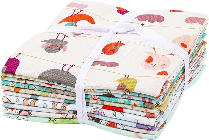 Craftido -25 Options- 100% Cotton Quilting Fabric Bundles 10pcs Fat Quarters 18”x21”-Medium Weight 5.2 oz- Soft Cotton for Quilting, Sewing Project, Patchwork, DIY Crafts – Wild Animal
