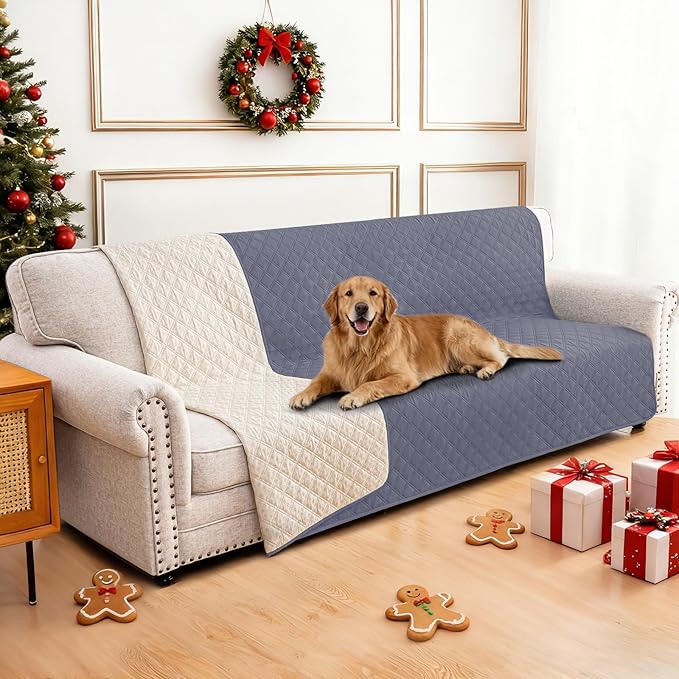 CYCMACO Waterproof Couch Covers for Pets, Waterproof Dog Bed Cover, Anti-Slip Soft Dog Blankets, Couch Cover for Dogs Washable, Pet Blanket for Puppy Large Dogs Cat (68x82 Inch, Grey Blue)