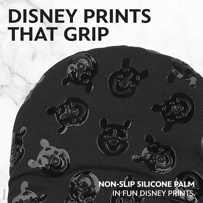 Disney Oven Mitts - 5.5” x 7.5” Heat-Resistant Mini Oven Mitts with Non-Slip Printed Silicone Disney Silhouettes - Mickey & Minnie, Stitch, Winnie The Pooh