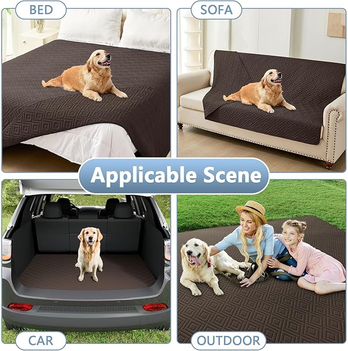 hyha Waterproof Dog Blanket, Soft Dog Bed Cover Pet Blankets, Waterproof Sofa Couch Cover for Dogs Washable, Reversible Pet Couch Covers for Sofa Furniture (40x80 Inch, Chocolate/Chocolate)