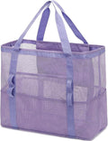 Fammart Mesh Beach Bag, Large Beach Tote Bags with Zipper, Toys Pool Bag for Family Travel Vacation Cruise Essentials