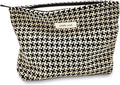STARDW Parallel Checkered Makeup Bag Cute Cosmetic Bags for Women Girls, Travel Toiletry Bag Large Capacity Zipper Makeup Pouch, Purse Organizer Pouches(Checkered)