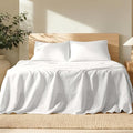 Bare Home Full Sheet Set - Luxury 100% European Linen - Deep Pockets - Easy Fit - 4 Piece Set - Bedding Sheets & Pillowcases (Full, Soft White)